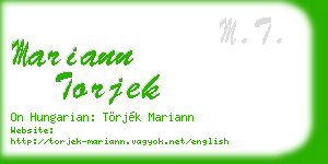 mariann torjek business card