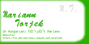 mariann torjek business card